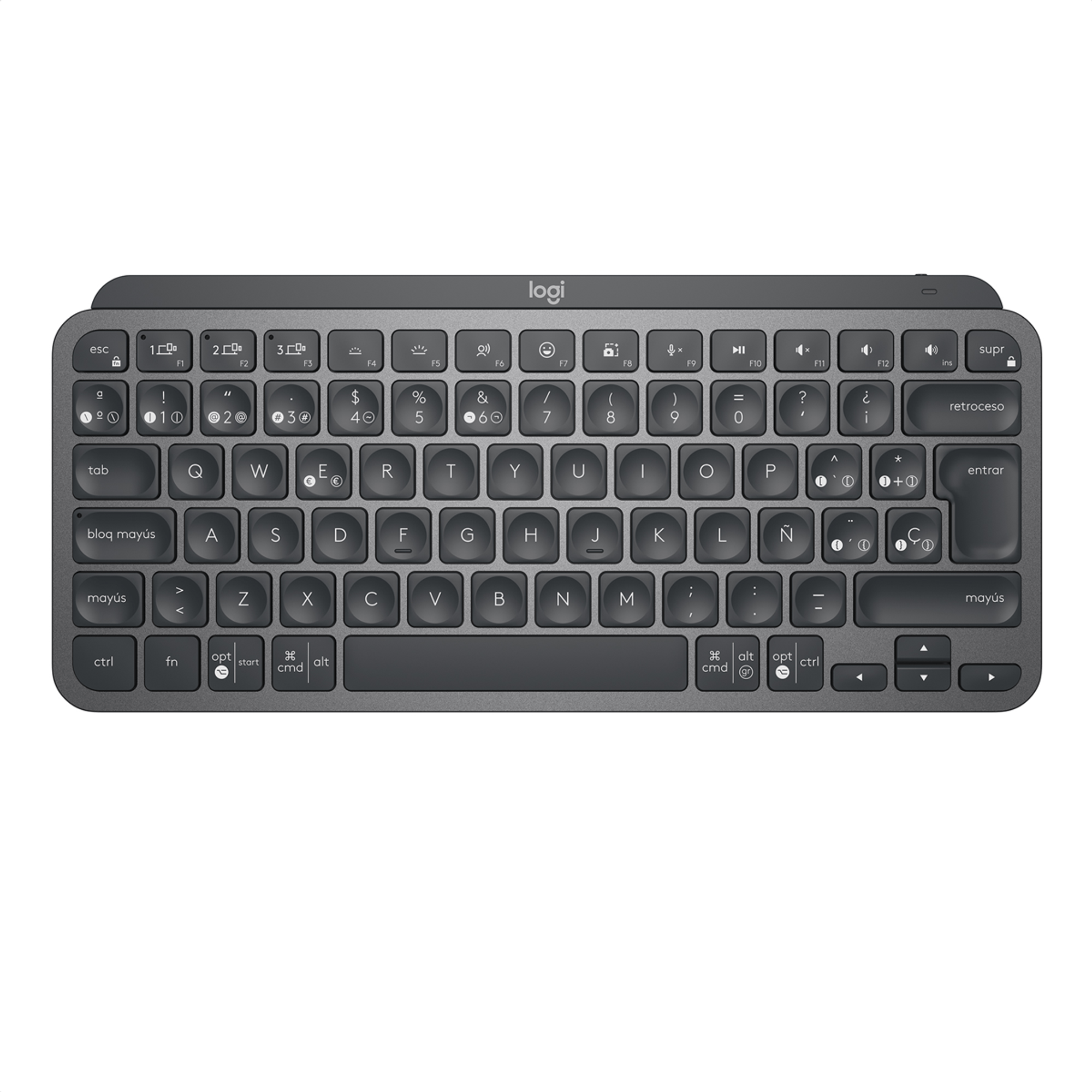 Teclado Avanzado Logitech Mx Keys Mini Iluminado Recargable Grafito
