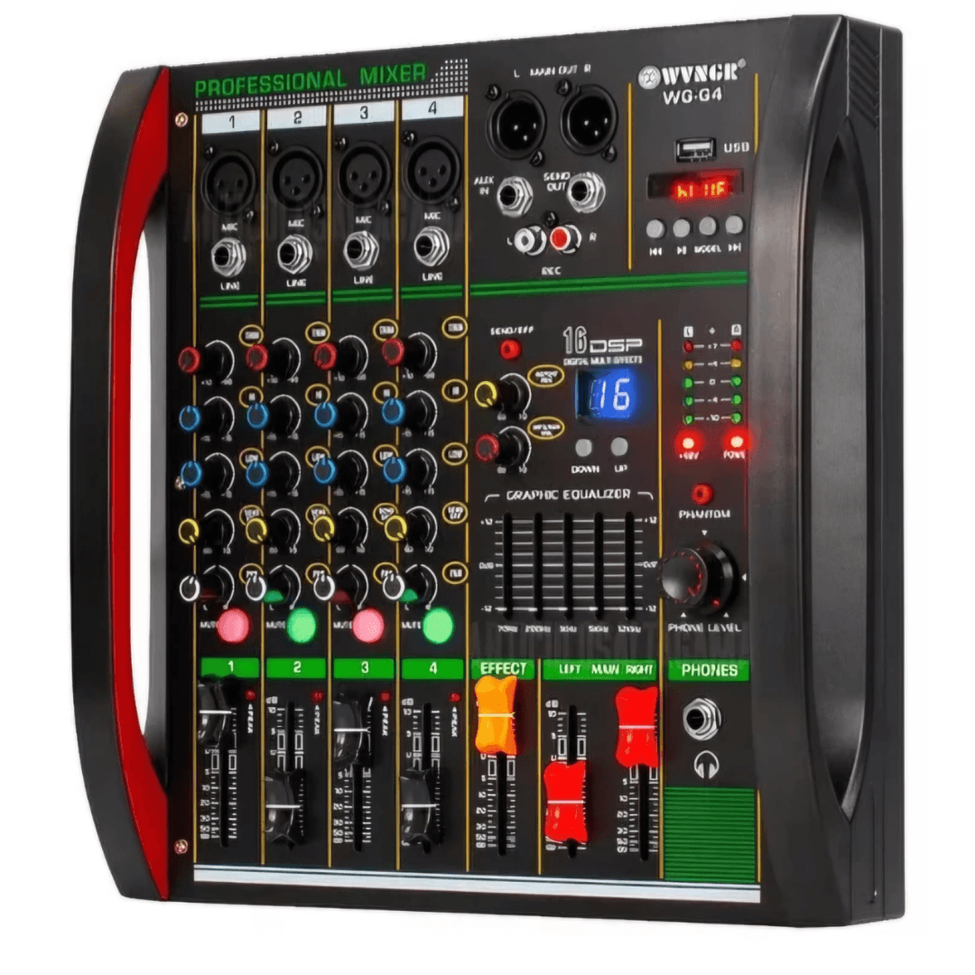Consola Mixer Wvngr De 4 Canales Phantom Power 48v Bluetooth