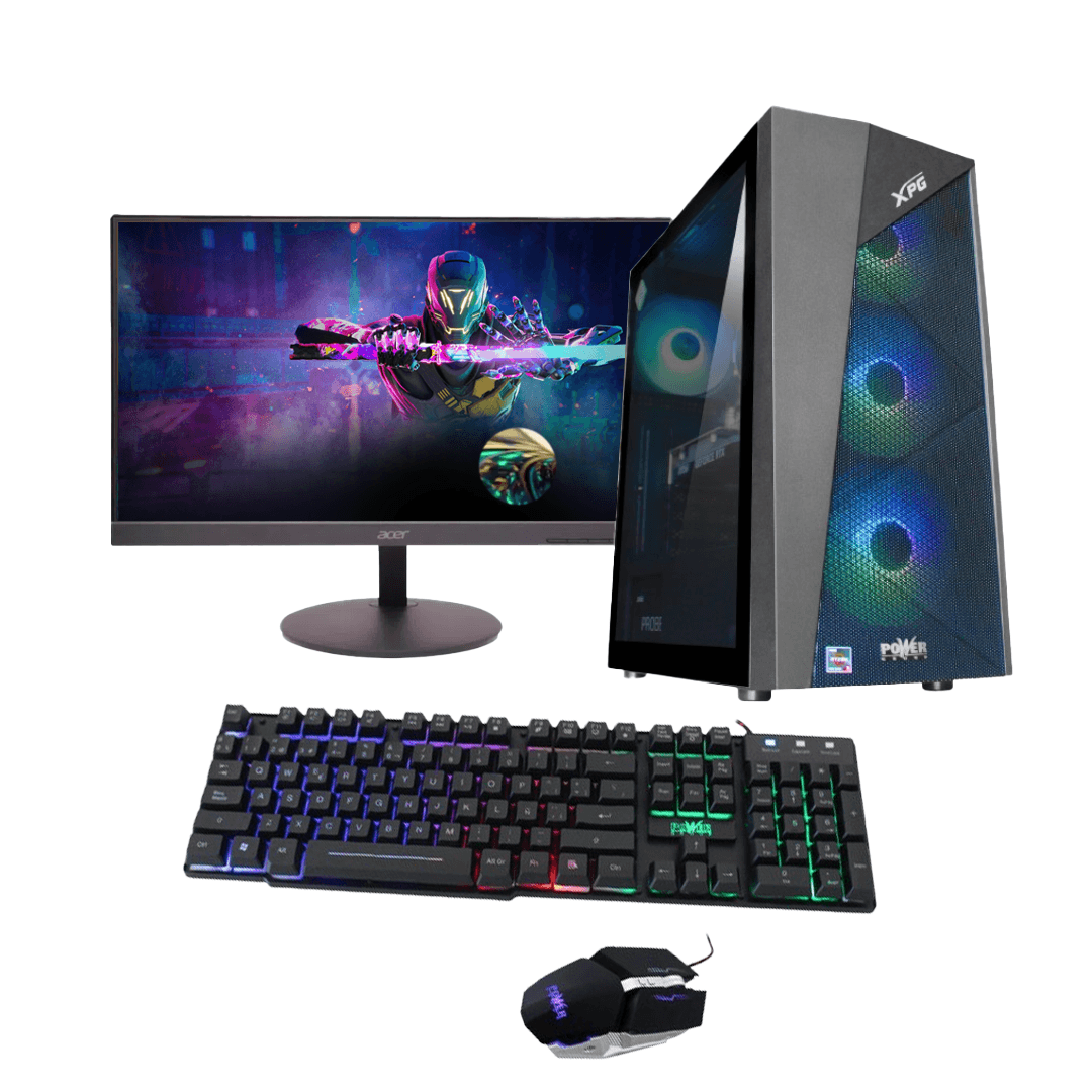 Computador GAMER AMD Ryzen 7 8700F RTX 3050 6GB MEMORIA 16GB DISCO SSD 500GB M.2 FUENTE 600W 80 PLUS MONITOR ACER 23.8" Windows Preinstalado