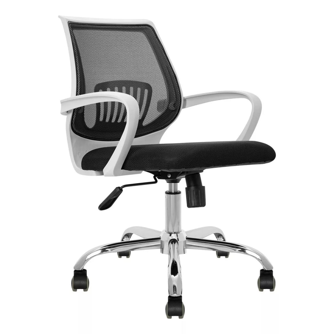 Silla De Oficina Superior Blanca Negra