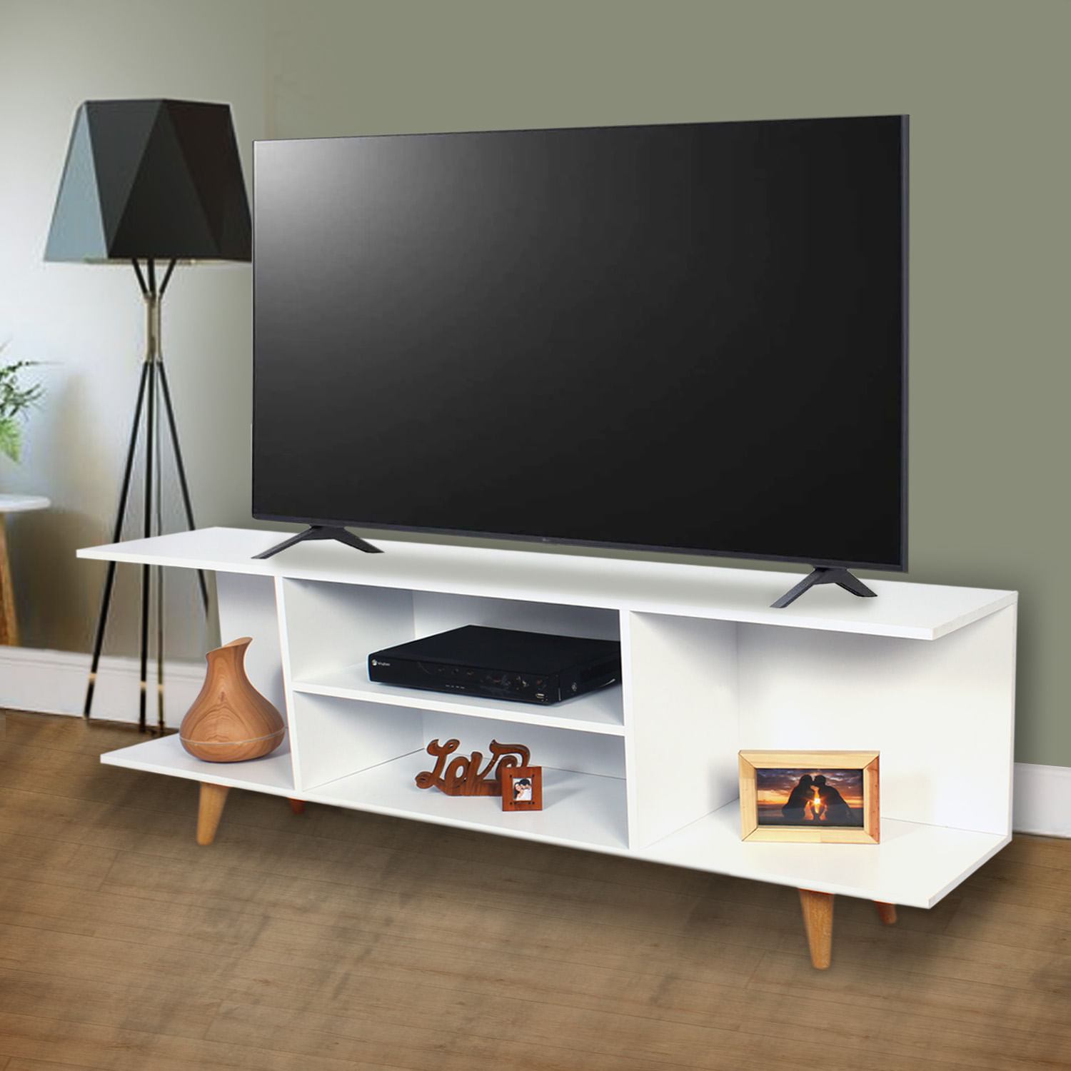Mesa TV hasta 65" Tony (40X150X30) Blanca