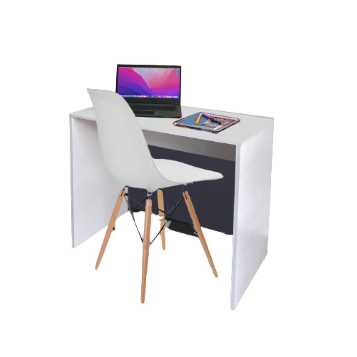 Combo Escritorio Tomy (75x80x40) + Silla Eames Color Blanco