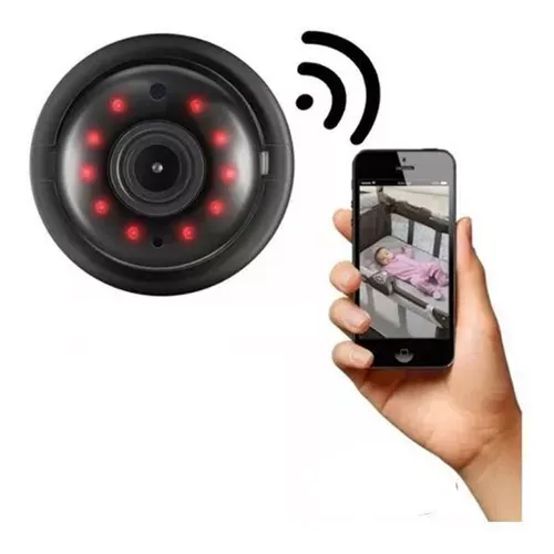 Mini Cámara Espía V380 Hd Seguridad Para El Hogar Color Negro