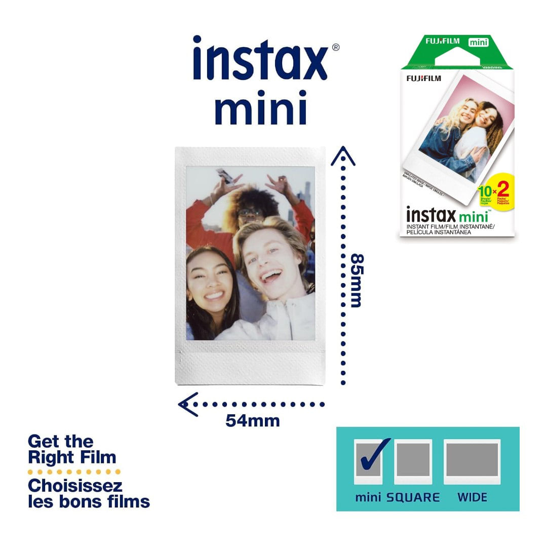 FUJIFILM Instax Mini Instant Film Twin Pack (Blanco), 20 fotos