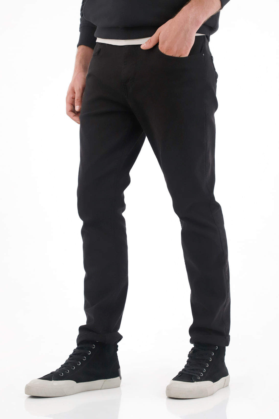 Pantalón Recto cinco bolsillos negro para hombre
