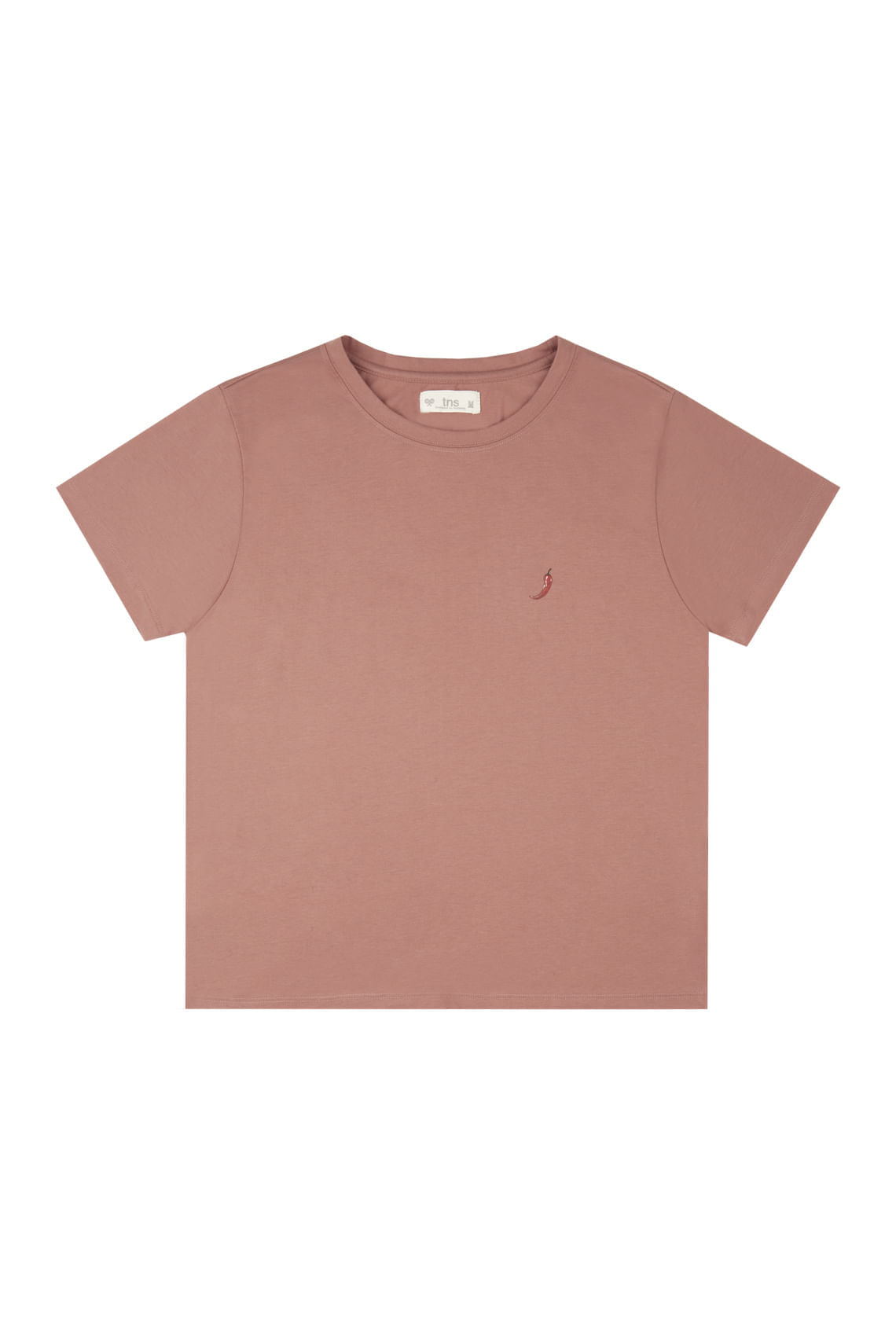 Camiseta manga corta estampada naranja para mujer