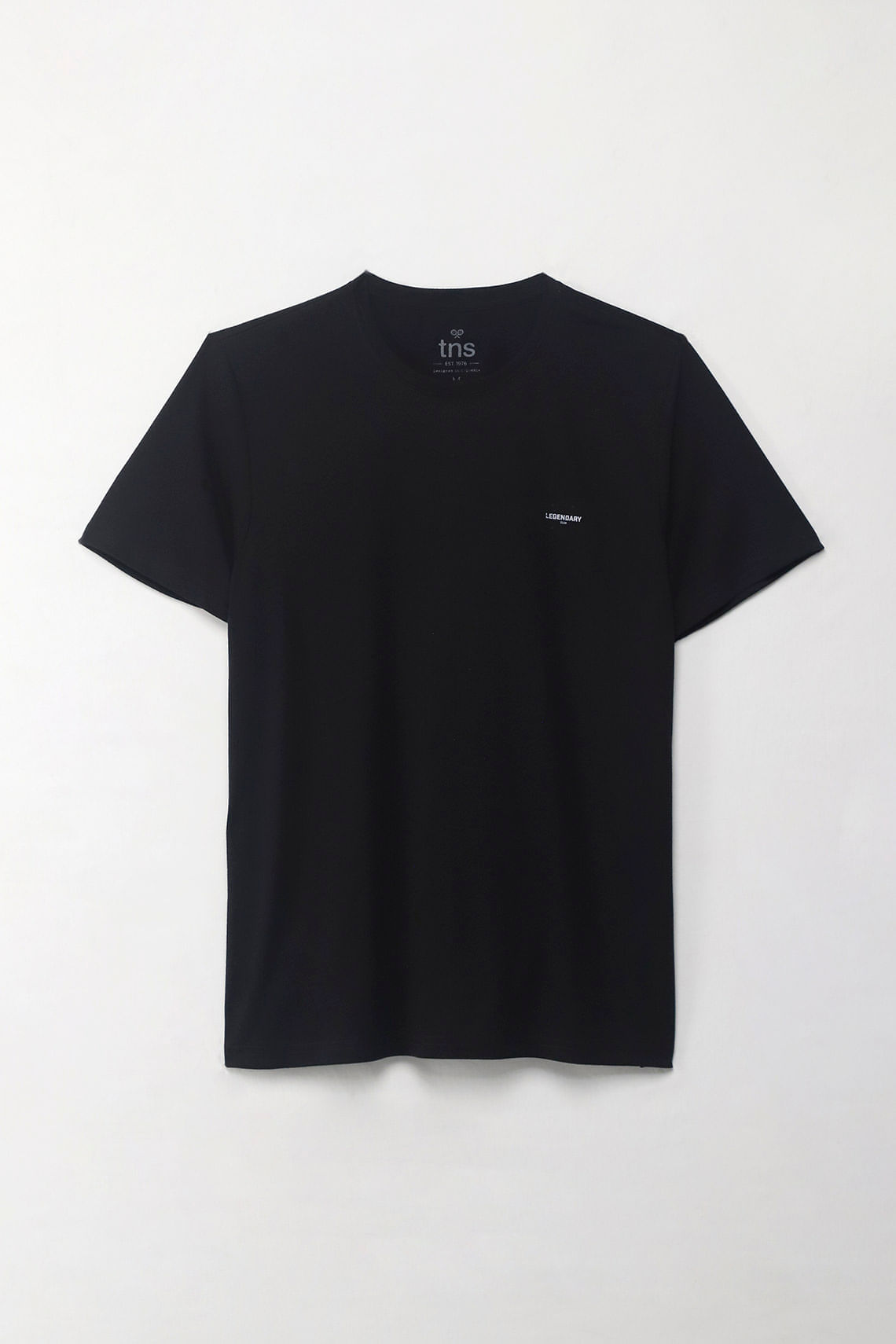 Camiseta manga corta estampada negra para hombre