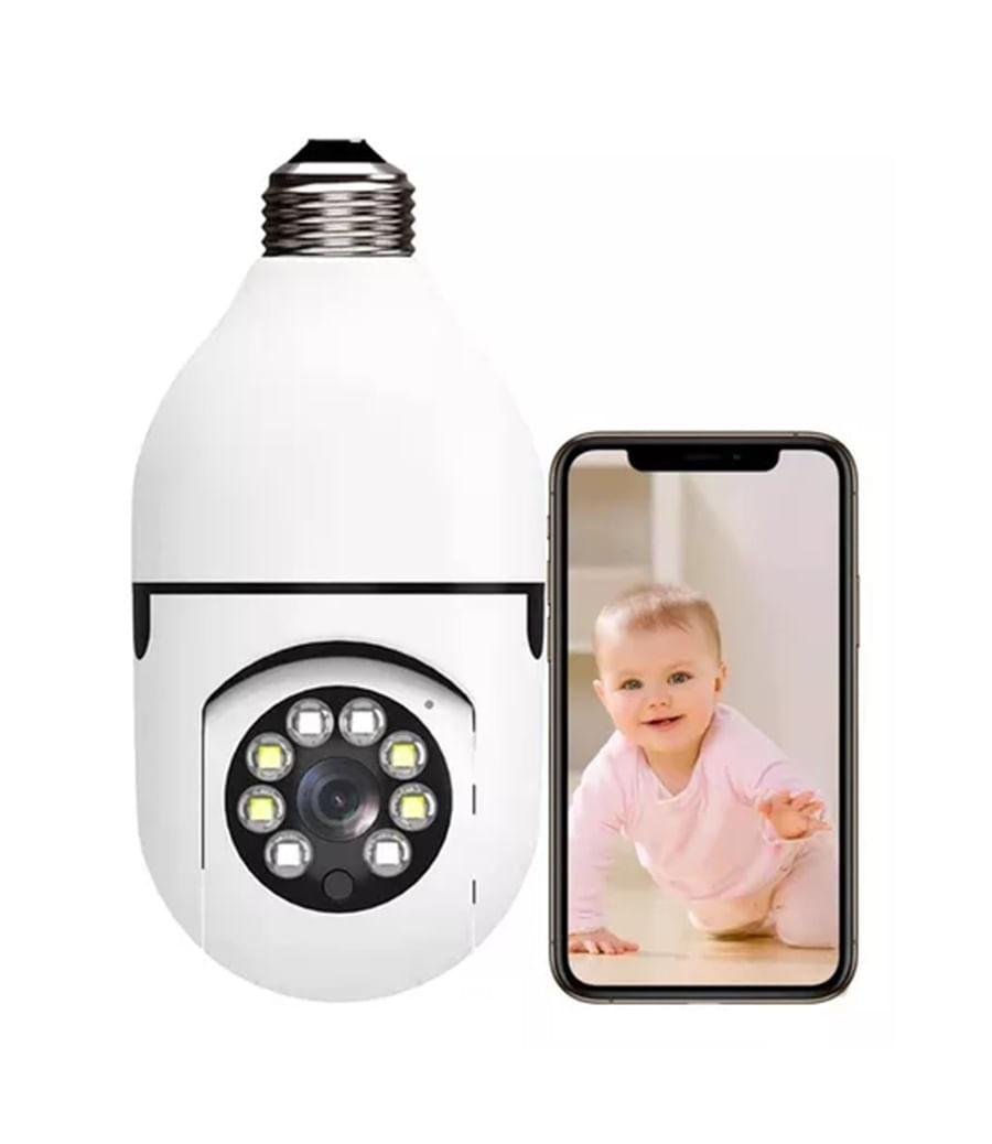 Camara De Seguridad Bombillo Robotica HD 1080p Motorizada 360