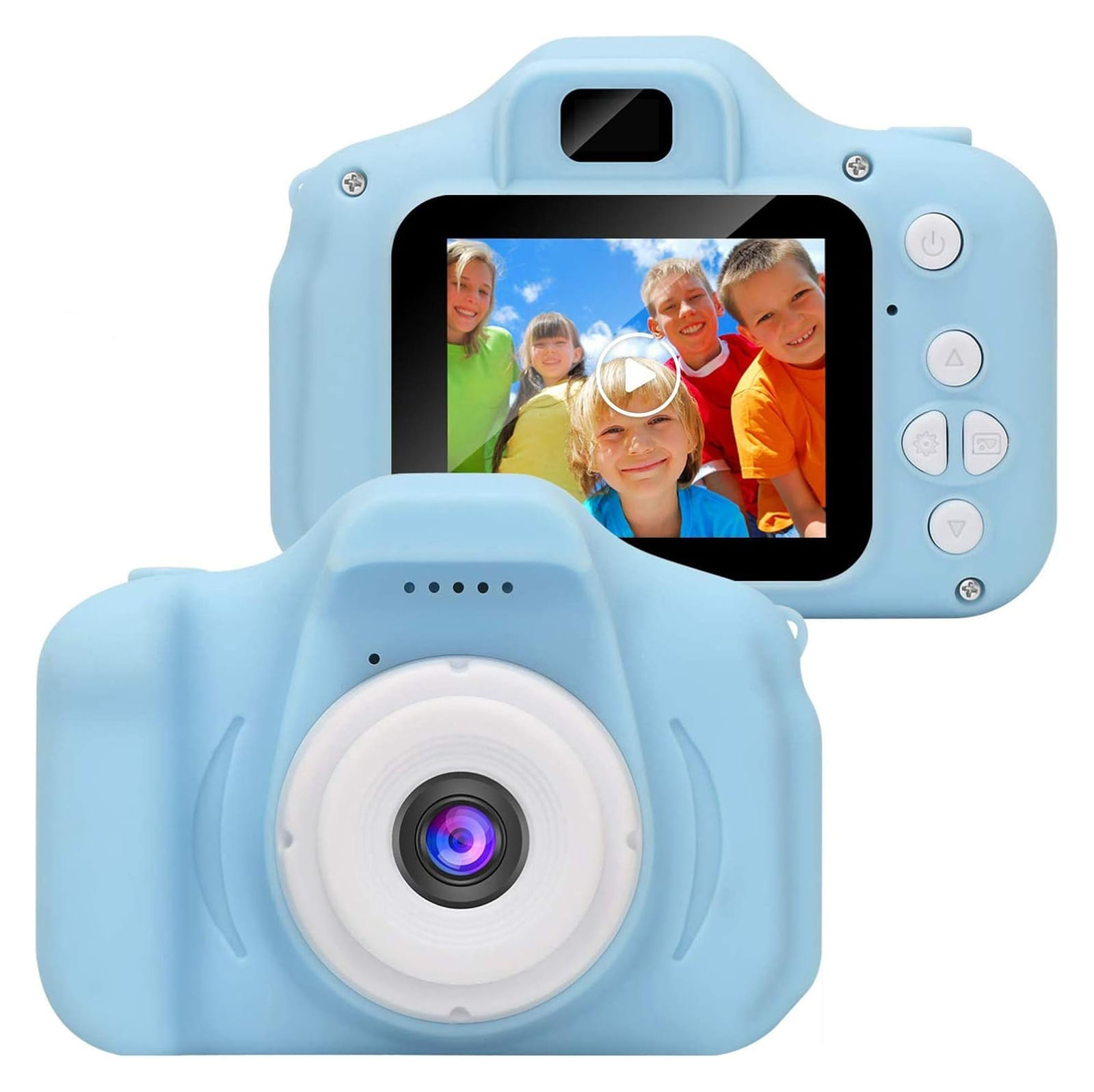 Cámara Digital Niños 1080p Fotos Video Infantil Azul 32gb