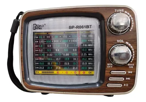 Radio Parlante Vintage Fm Am Sw Aux Usb Bateria Recargable