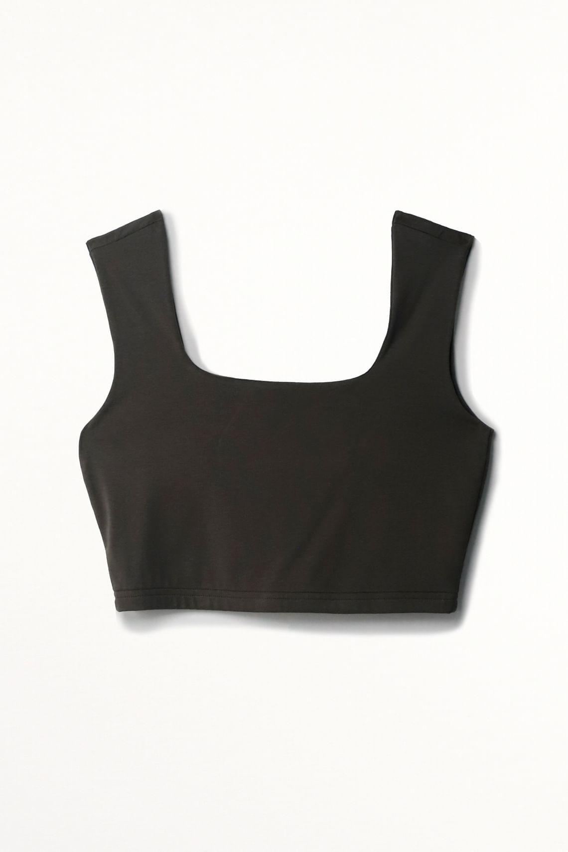 Camiseta crop manga sisa verde para mujer