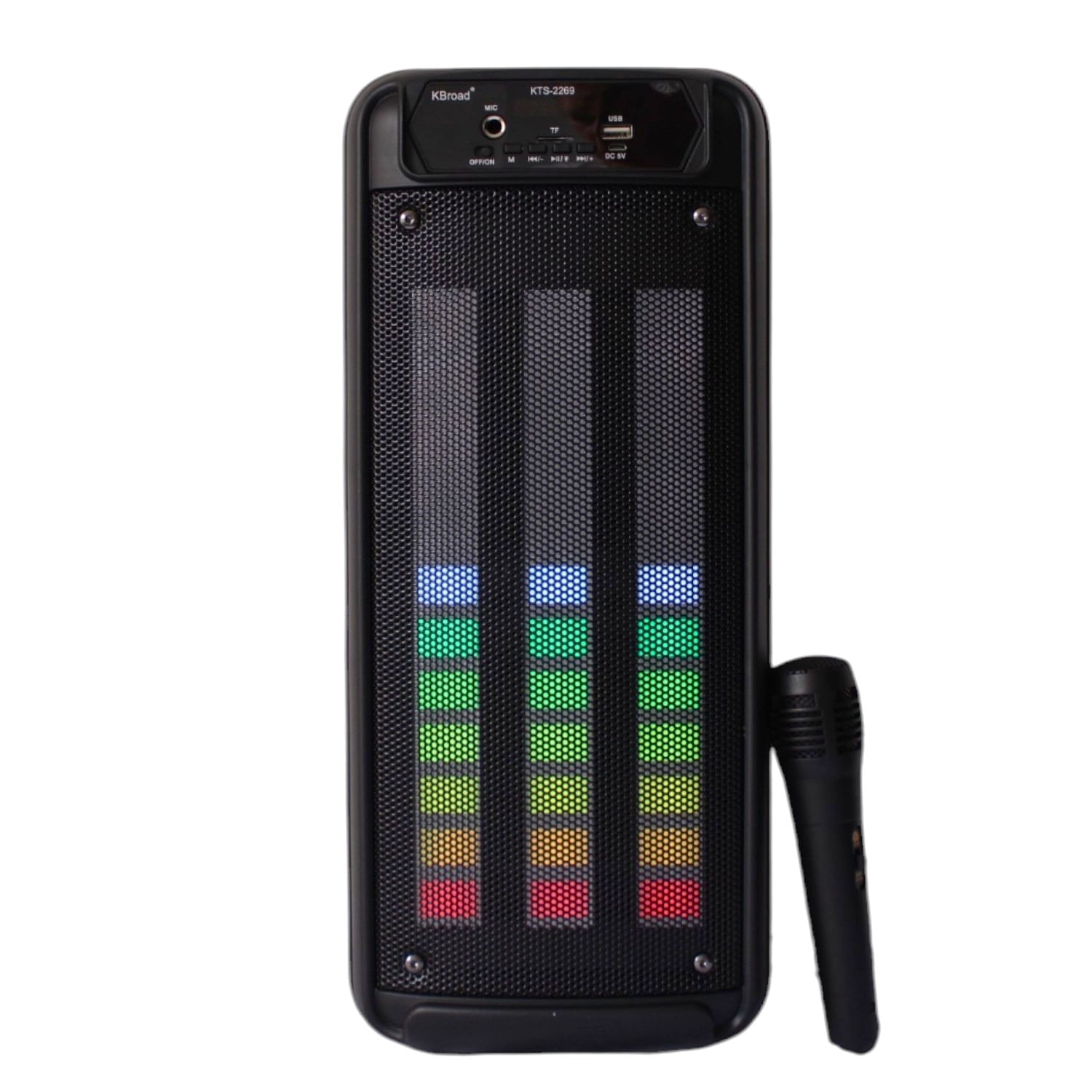 Parlante Portatil Con Luces Y Microfono Incluido