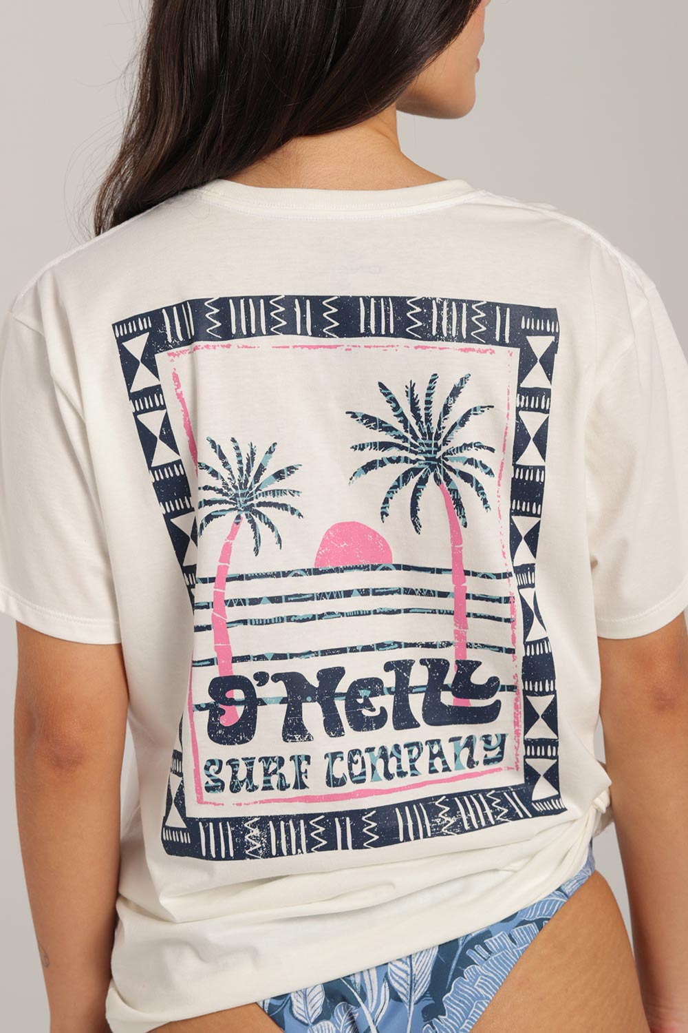 Camiseta Manga Corta Oversize Island Palms Mujer