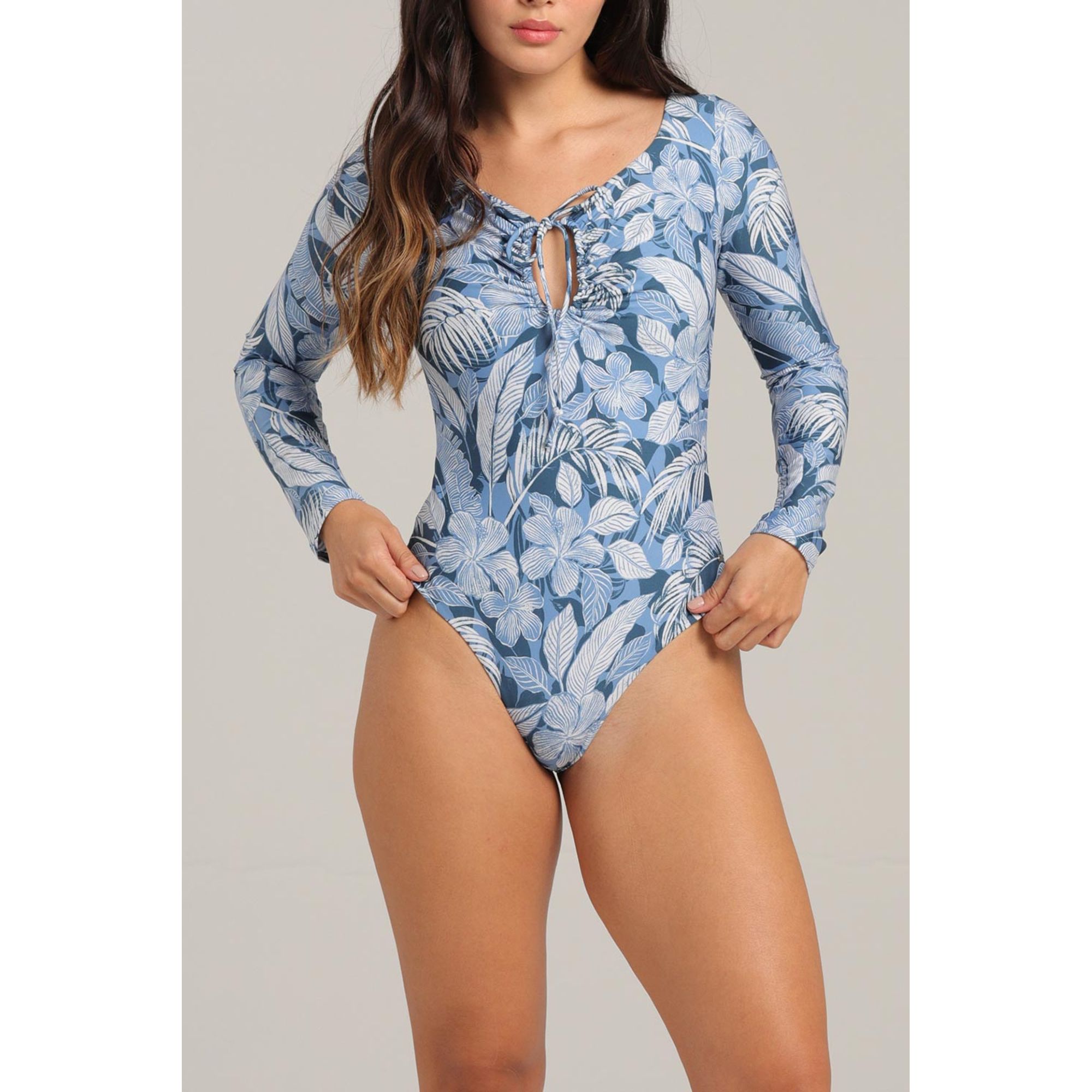 Vestido De Baño Manga Larga Cara Palmetto Slate Mujer