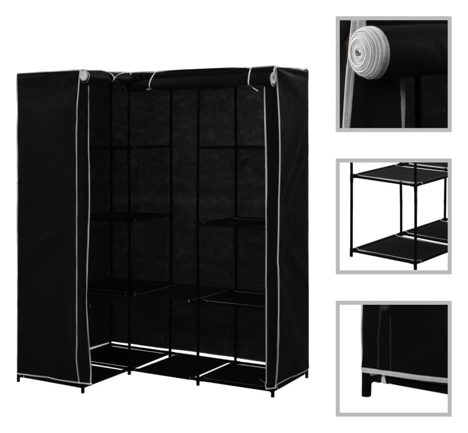 Closet Armario Portátil Esquinero Tela Organizador 4 Cuerpos Negro