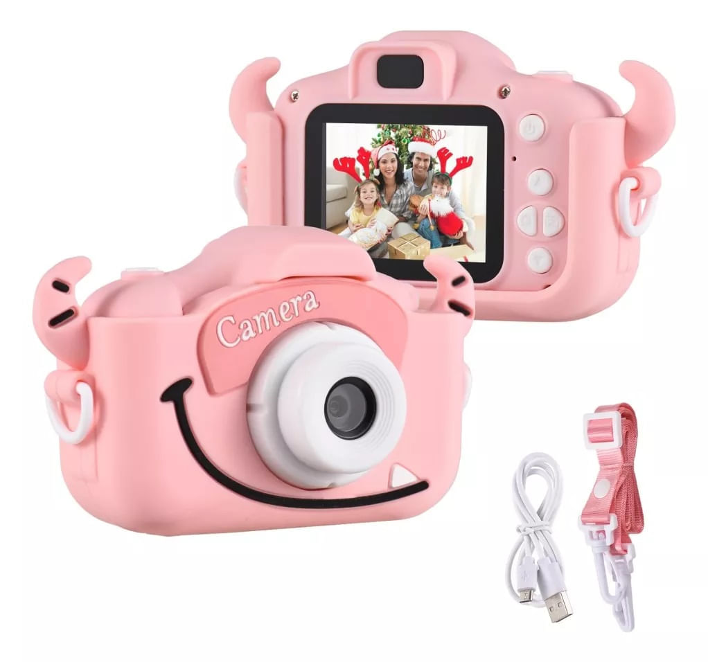 Camara Digital Para Niños Lcd Foto 20mpx Video 1080p Monster Rosa