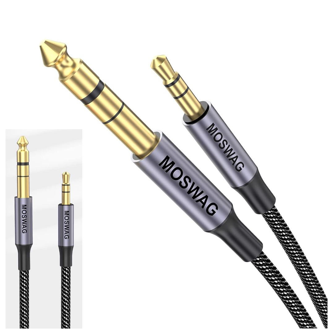 Cable de audio estéreo TRS 6.5mm macho a 3.5mm macho
