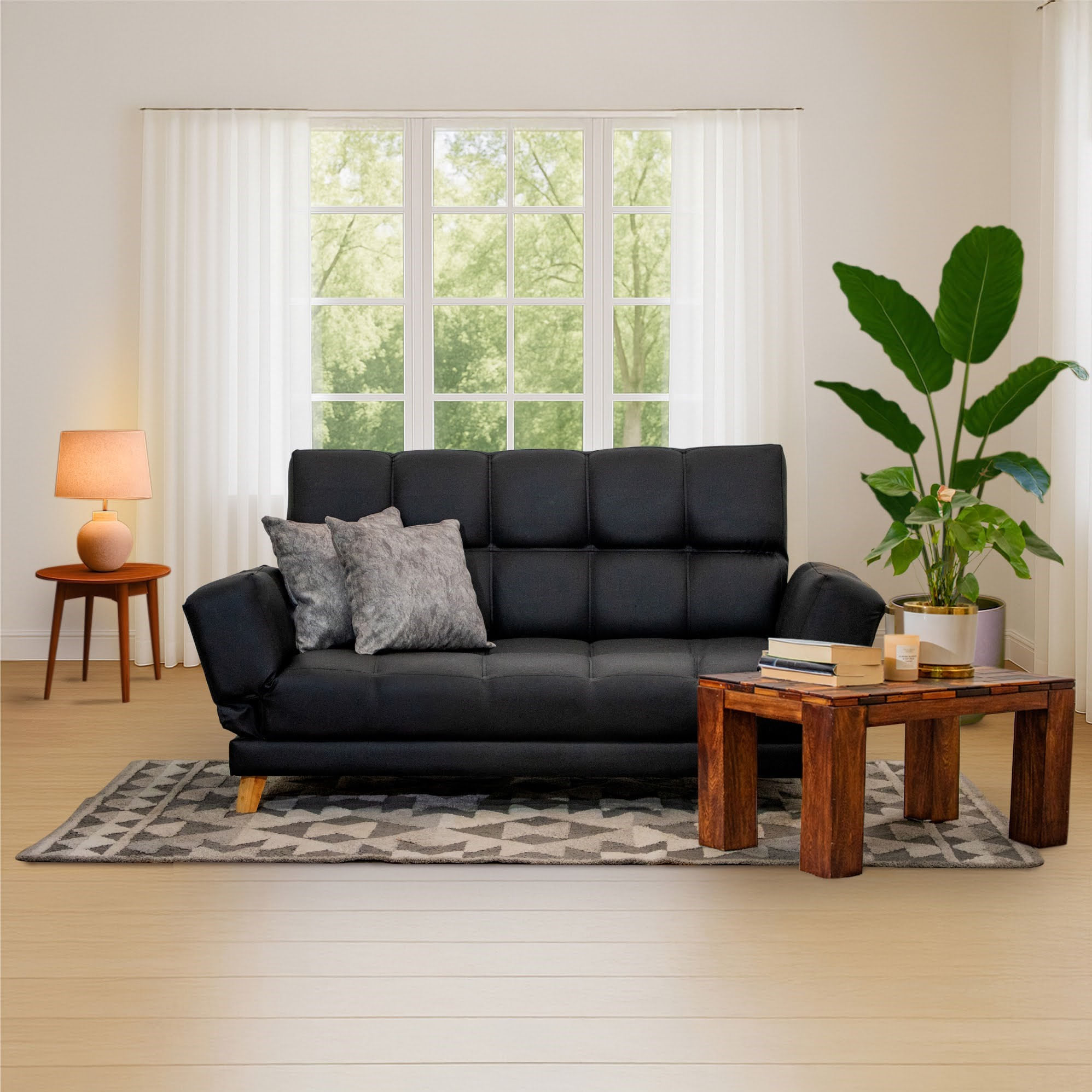 Sofa Cama Ocean Sintetico Negro