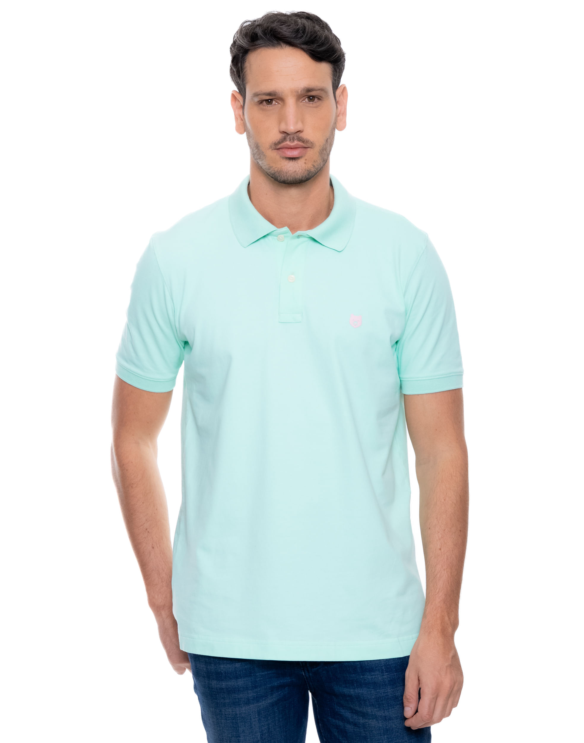Polo Unicolor Logo Estampado