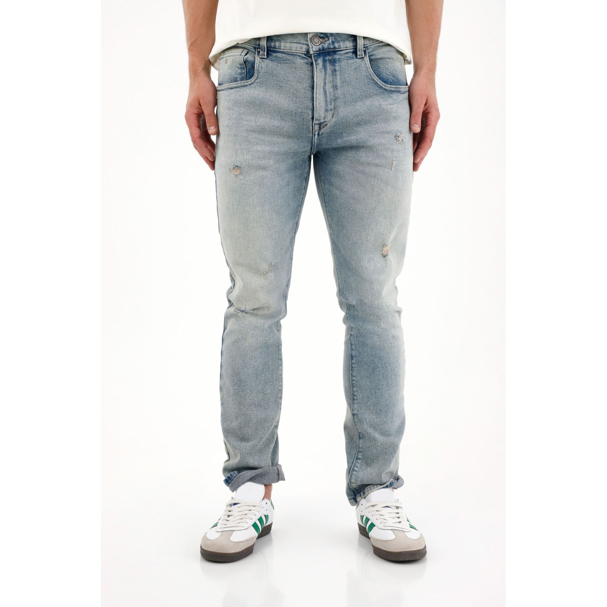 Jean Nudy con desgastes localizados azul para hombre