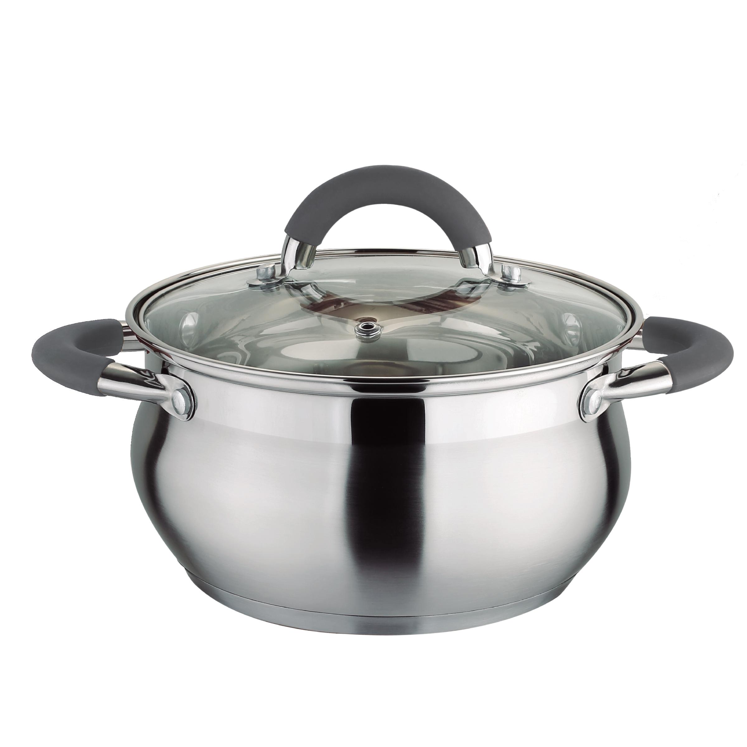 Olla con Tapa 18 cm Acero Inoxidable - Gris