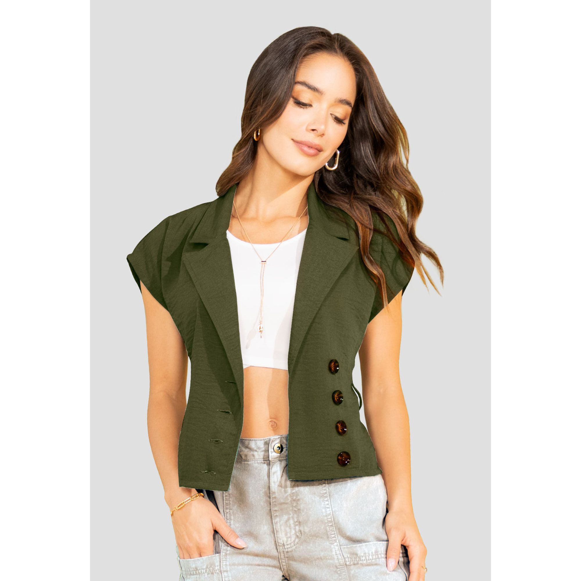 Blusa Mujer Verde Militar Mp 110130