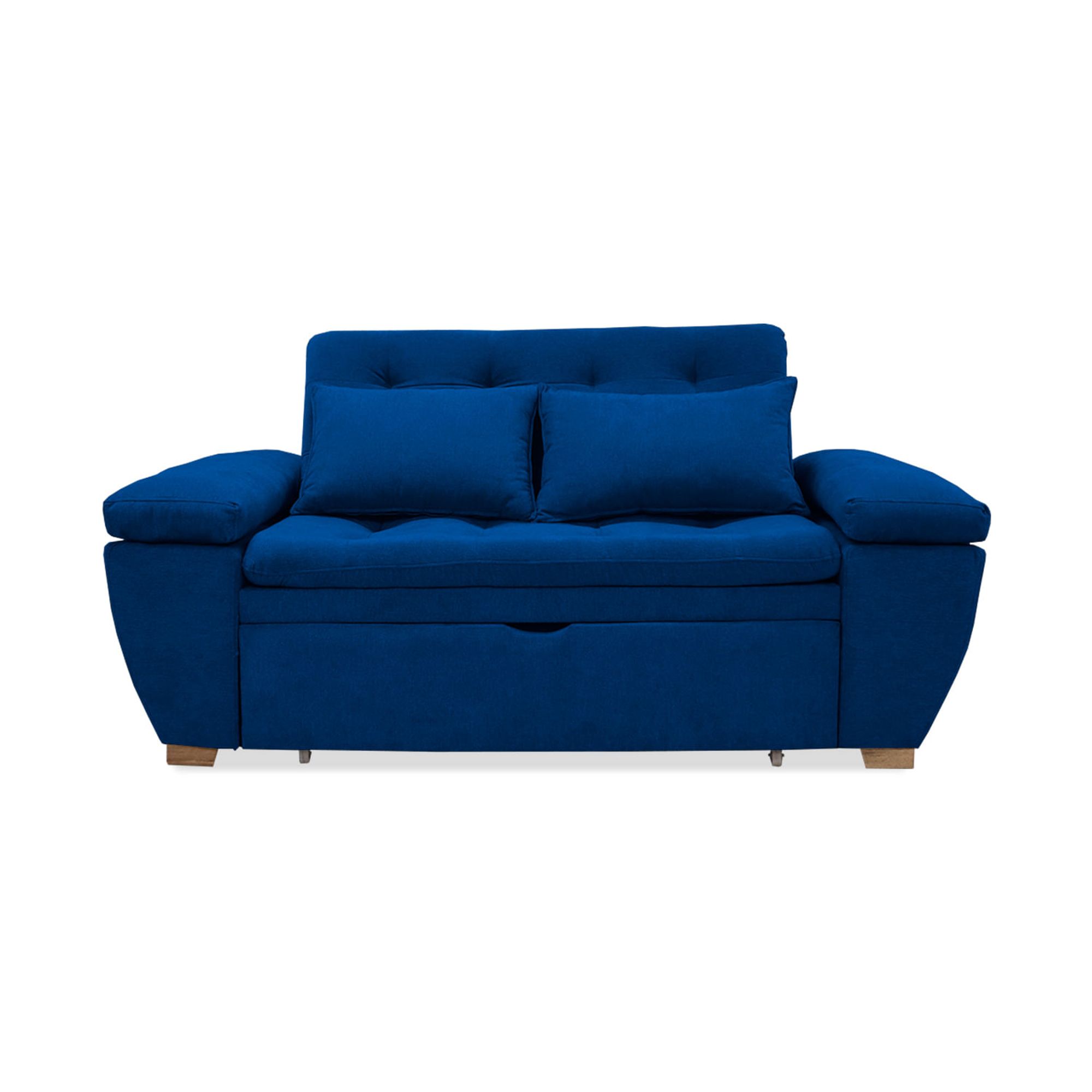 Sofa Cama Multifuncional Magnin 180x95x80 cm Azul Petroleo + Cojines