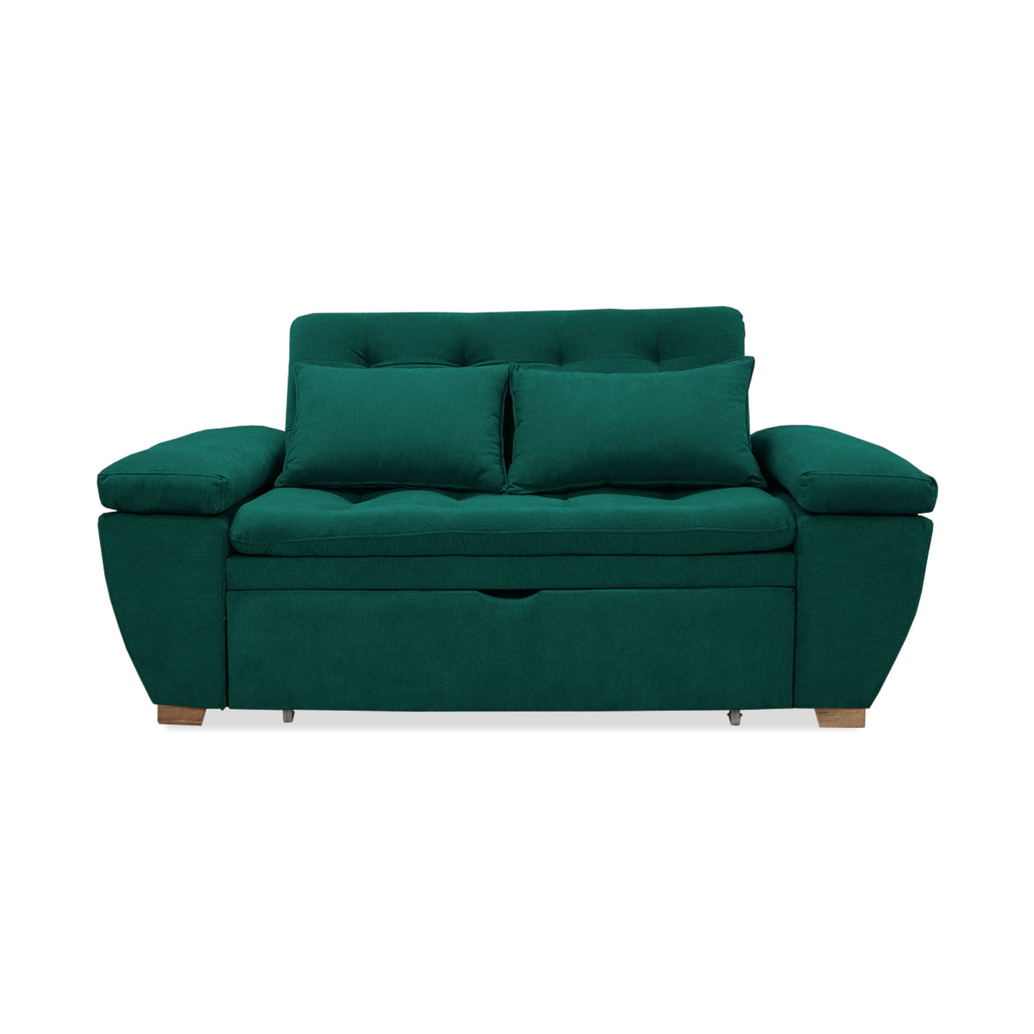 Sofa Cama Multifuncional Magnin 180x95x80 cm  Verde + Cojines