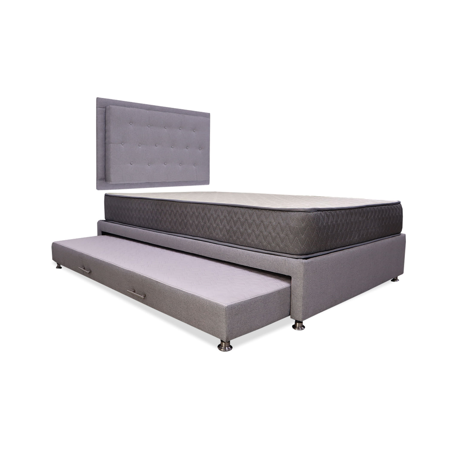 Combo Cama Tarima Nido + Colchón Tanner 100 Sencillo + espaldar