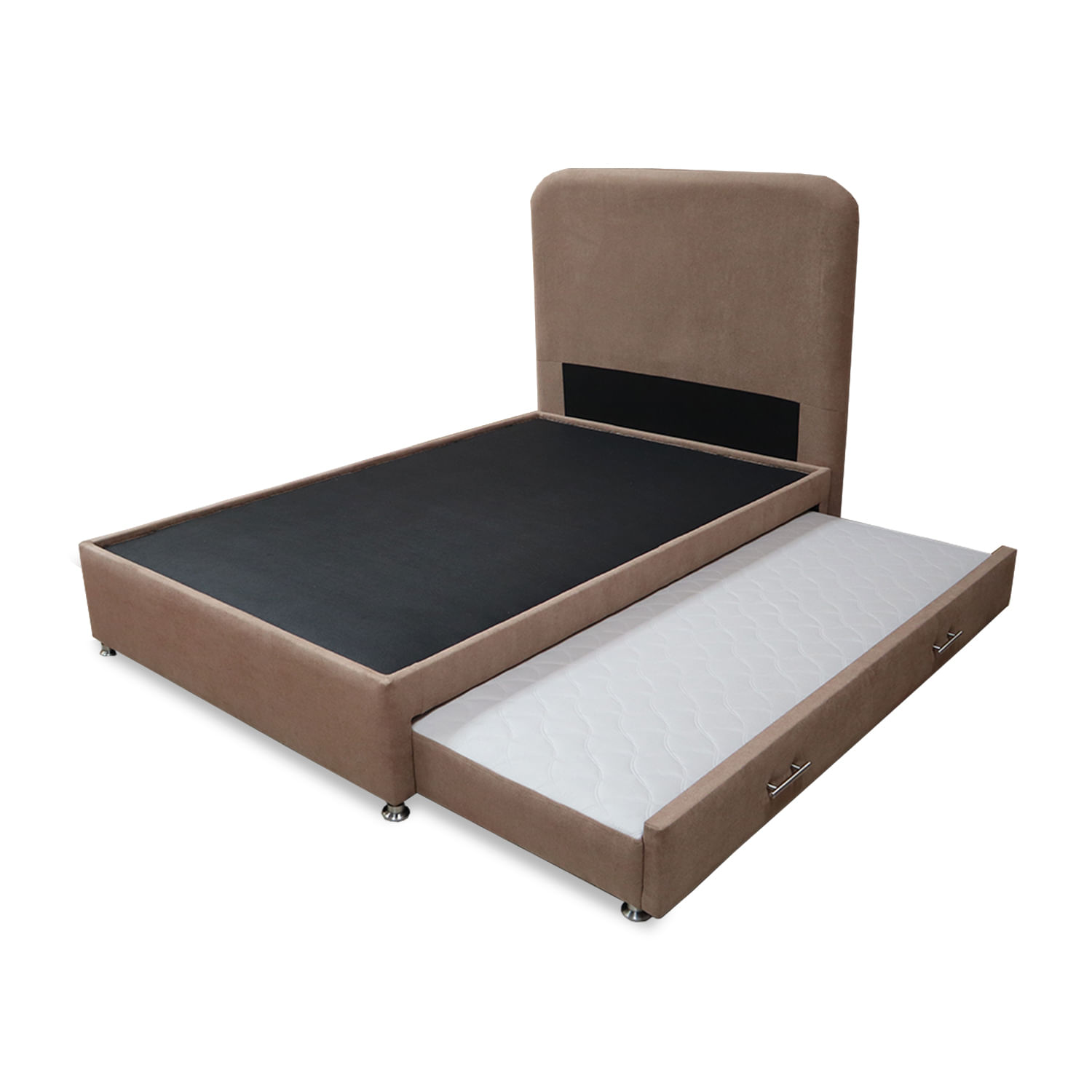 Cama Tarima Nido Comfort 140 Doble mas Espaldar Camel