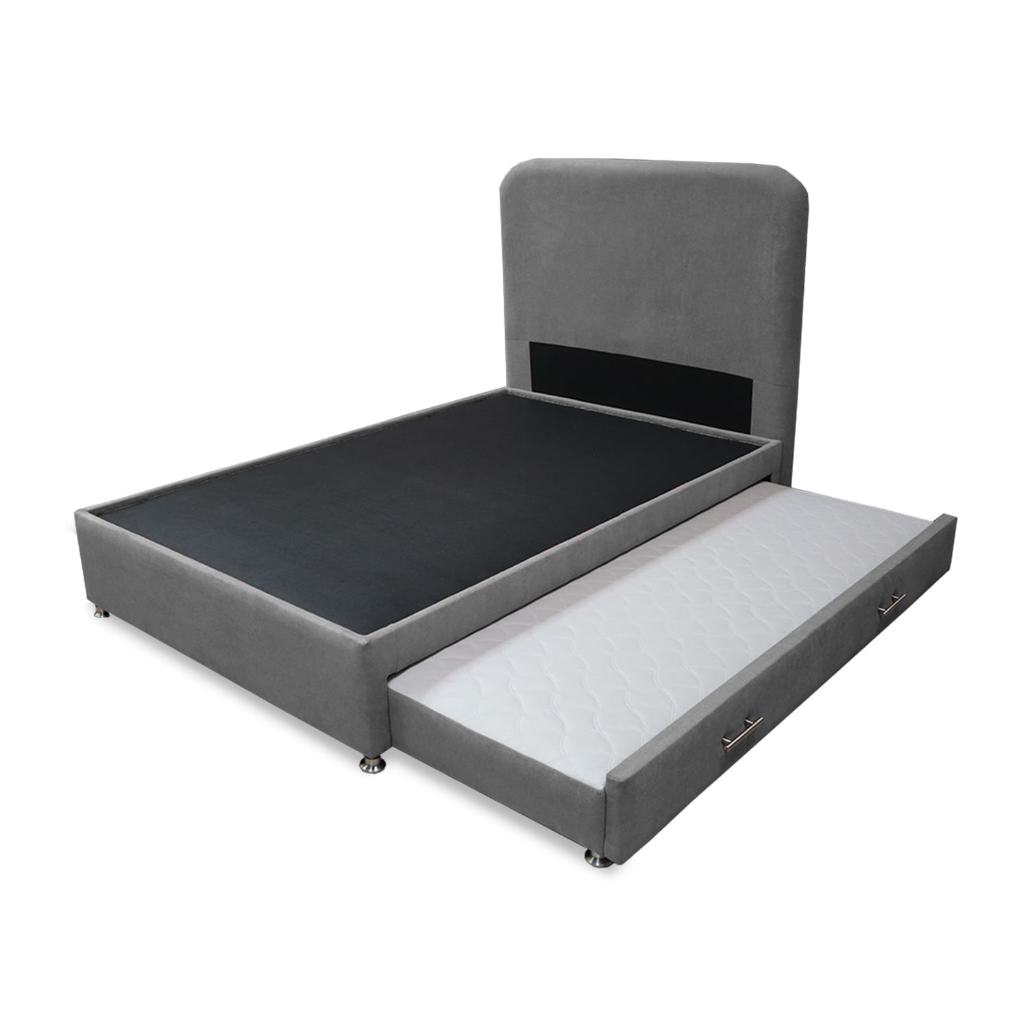 Cama Tarima Nido Comfort 100 Sencillo mas Espaldar Gris