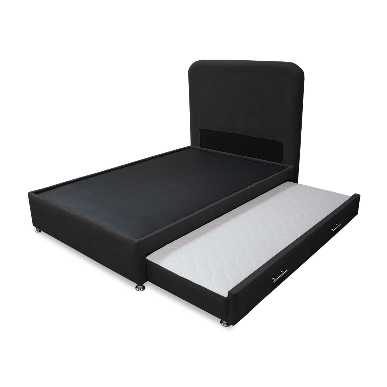Cama Tarima Nido Comfort 100 Sencillo mas Espaldar Negro