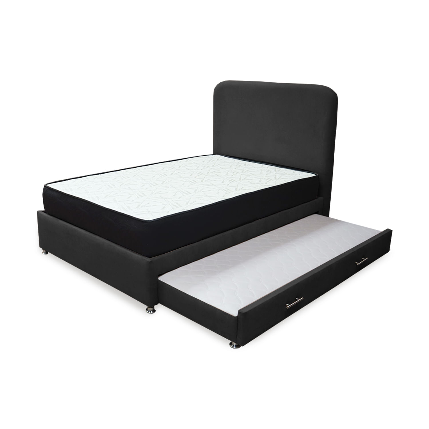 Combo Cama Tarima Nido Comfort 100 Sencillo Negro mas Espaldar