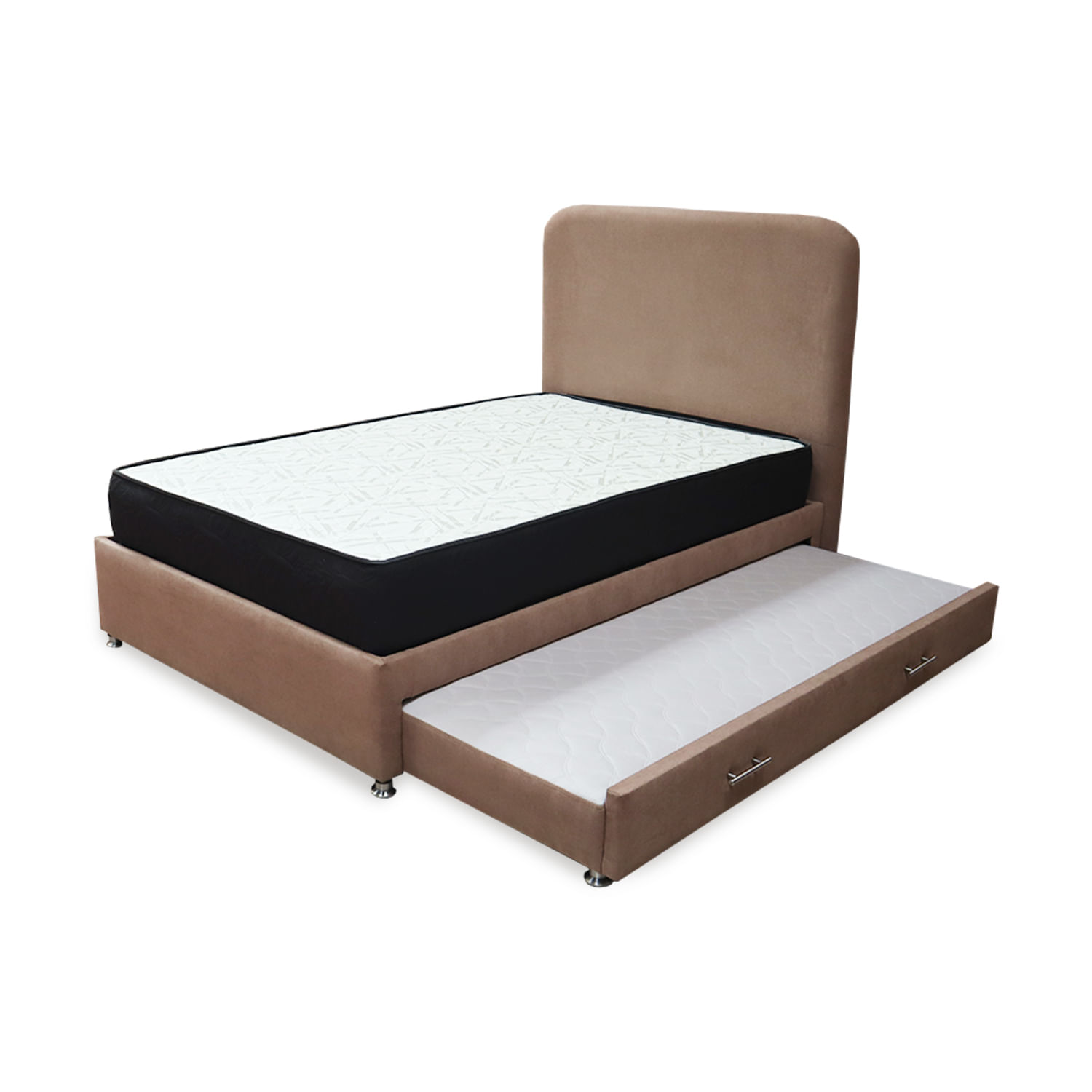 Combo Cama Tarima Nido Comfort 100 Sencillo Camel mas Espaldar