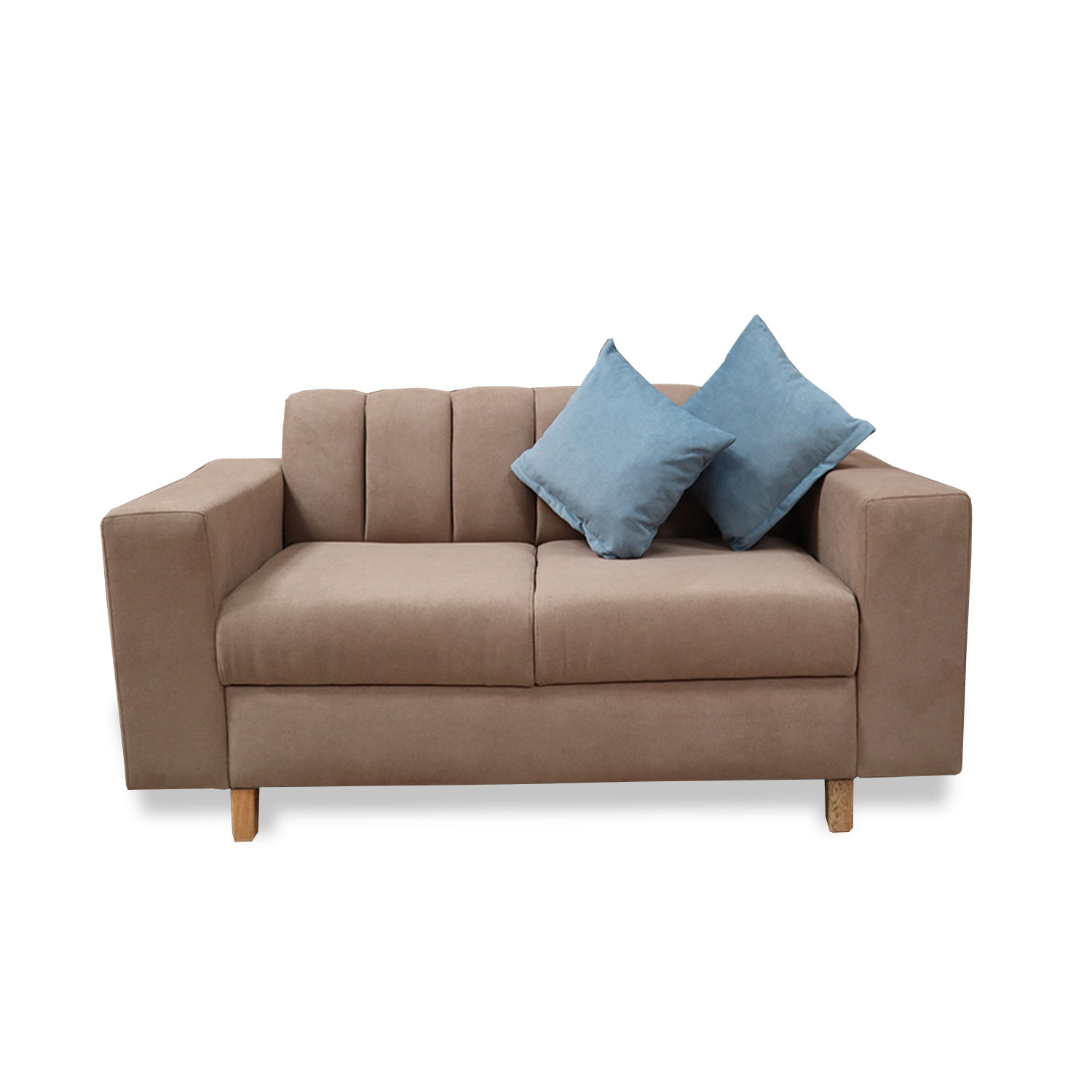 Sofa Noah 2 Puestos Camel + Cojines