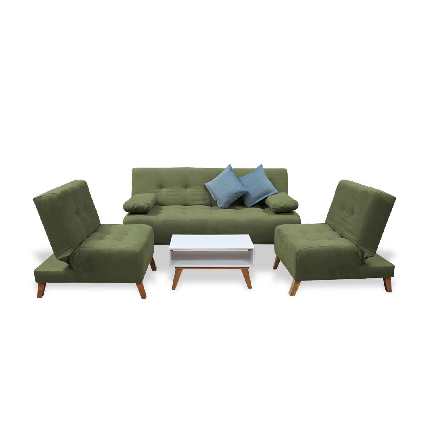 Sala Clic Clac Egli 3 Posiciones Reclinable Verde + Cojines