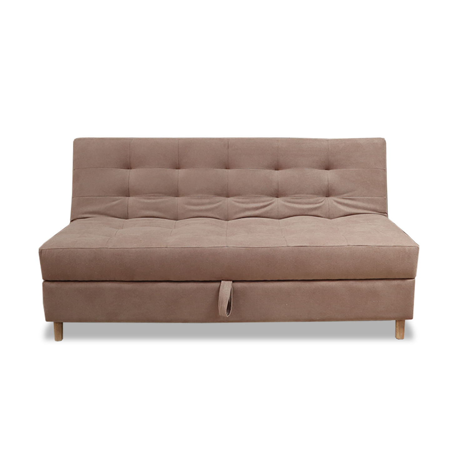 Sofacama Baul Lugano 3 Posiciones Camel + Cojines