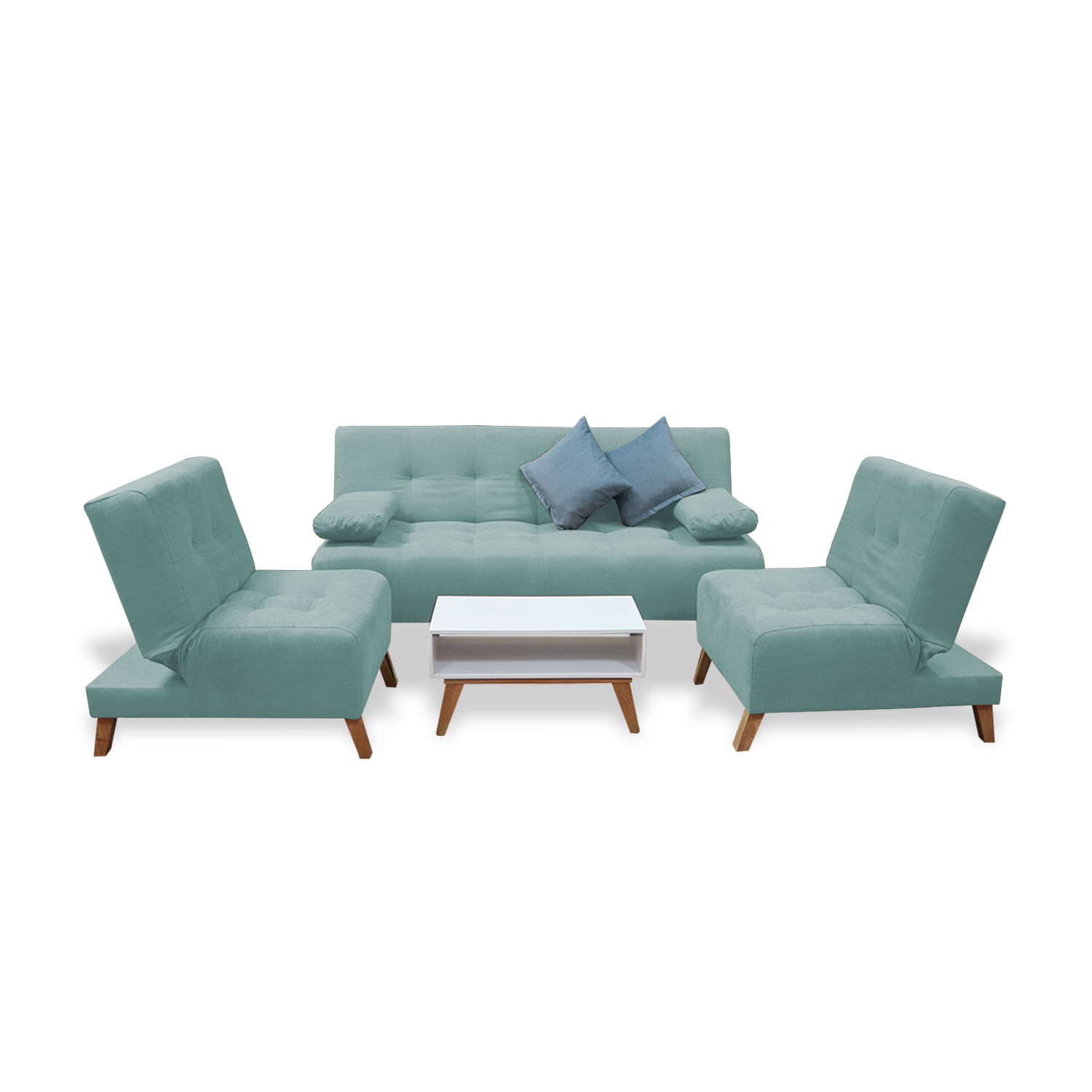 Sala Clic Clac Egli 3 Posiciones Reclinable Menta + Cojines