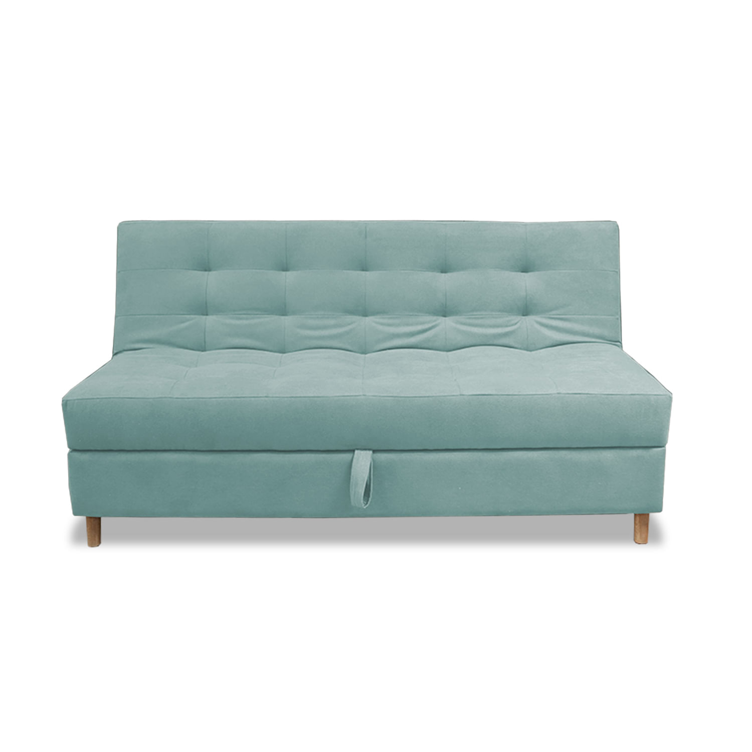 Sofacama Baul Lugano 3 Posiciones Menta + Cojines