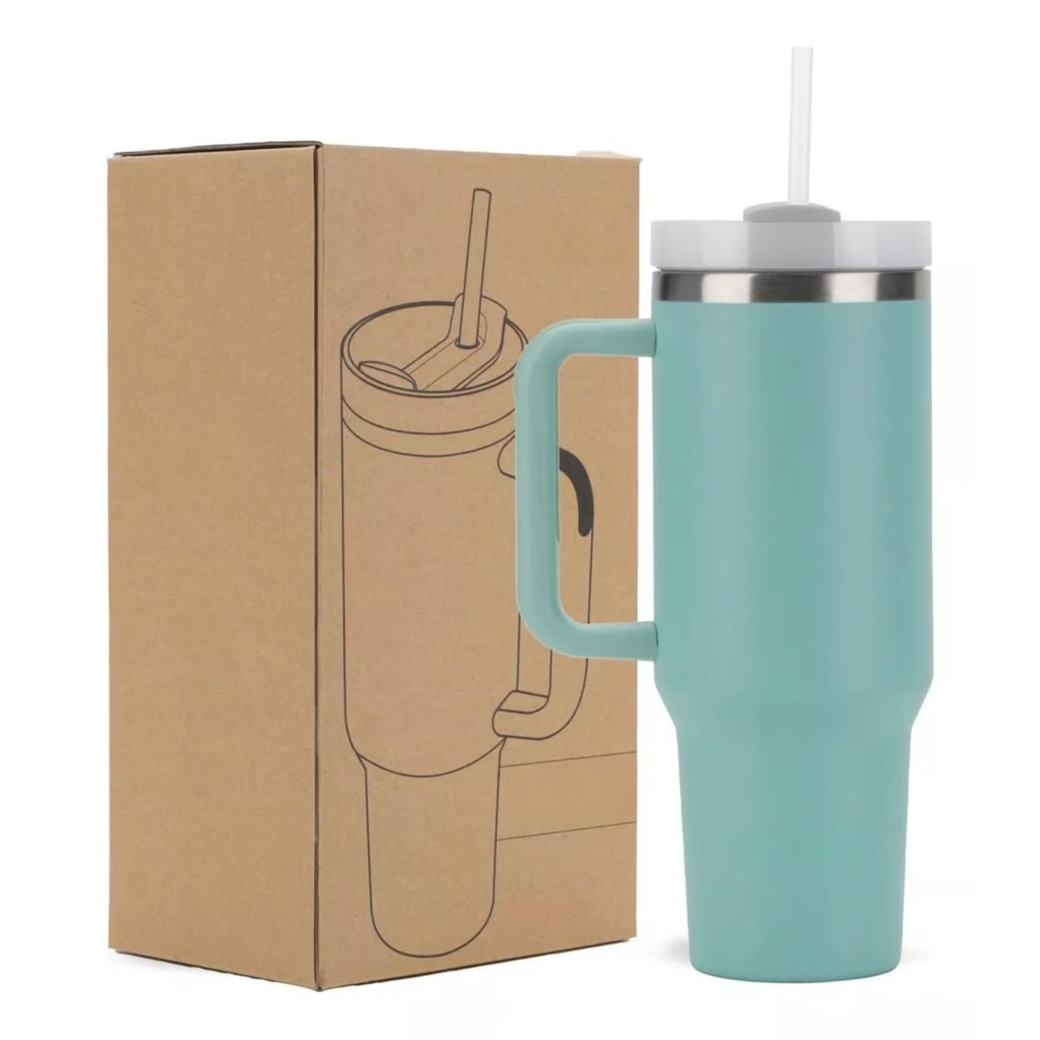 Termo Termico Manija Y Pitillo 1,2 litros Acero Inoxidable