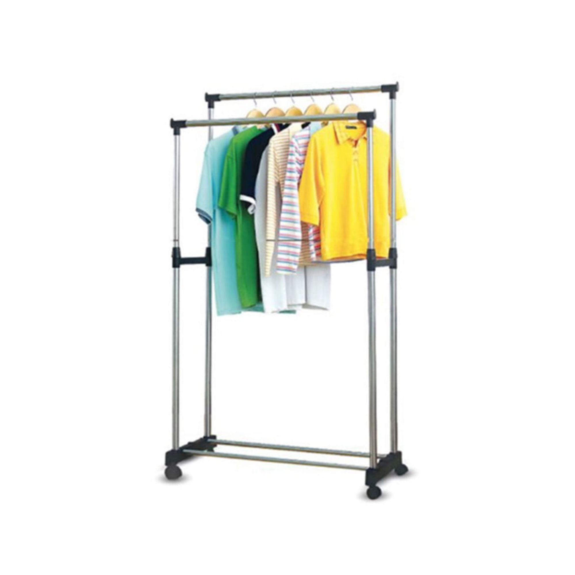 Tendedero De Ropa Multifuncional Con Ruedas Tendedero Doble
