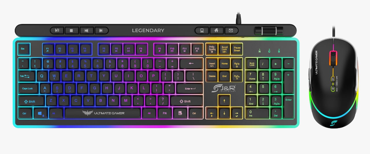 Combo Gamer Legendary Rgb Teclado Y Mouse, 7 Mul