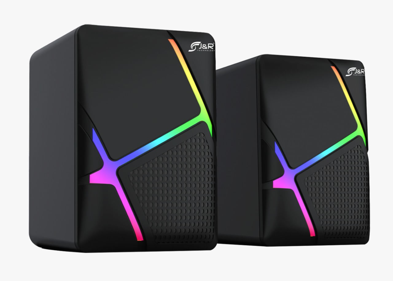 Parlante Gamer USB Diseño H RGB potencia 6W compacto, compatible con PC y Portatatiles