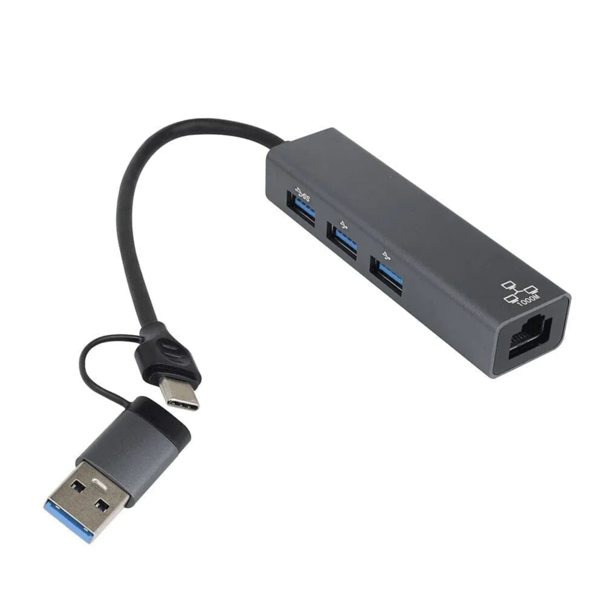 Hub Usb Tipo C Dual Rj45 Base 1000 LH033