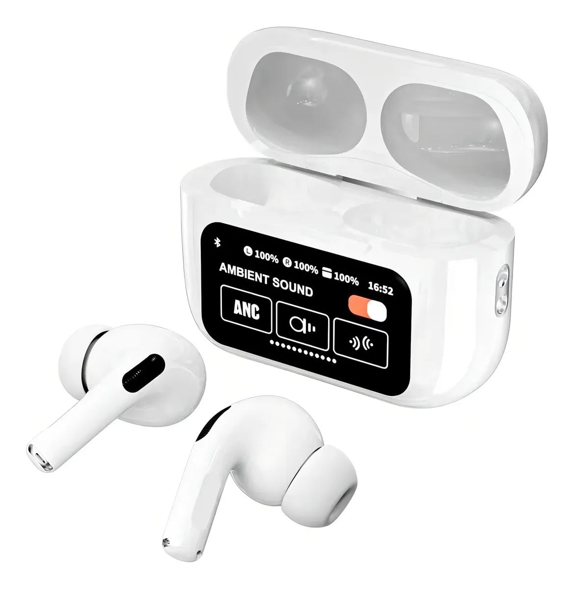 Audifonos Bluetooth A9pro Auriculares Inalámbricos Con Panta Color Blanco