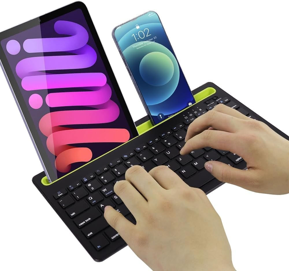 Teclado Bluetooth Recargable Multi Dispositivo Porta Celular