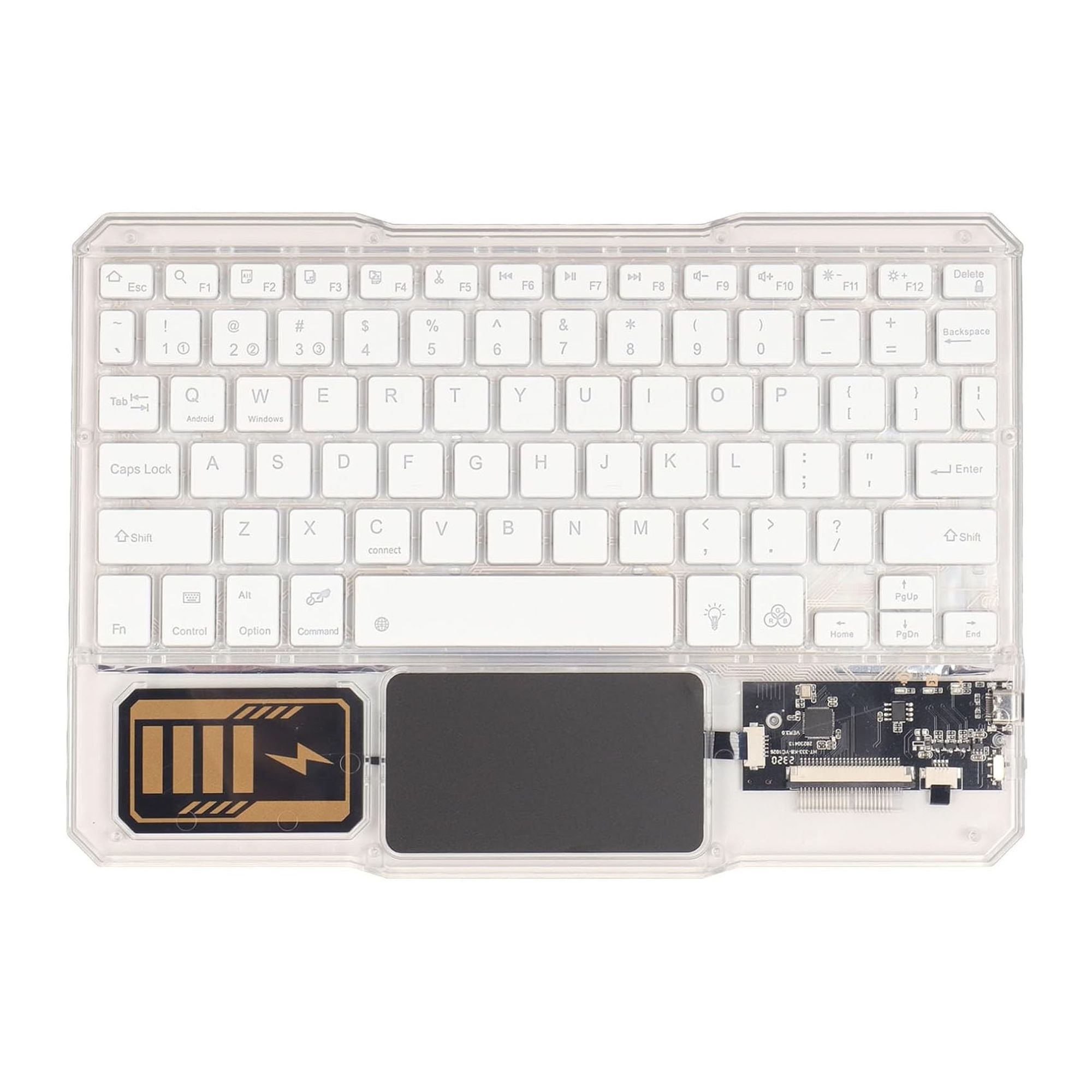 Teclado Transparente con Bluetooth Recargable Blanco