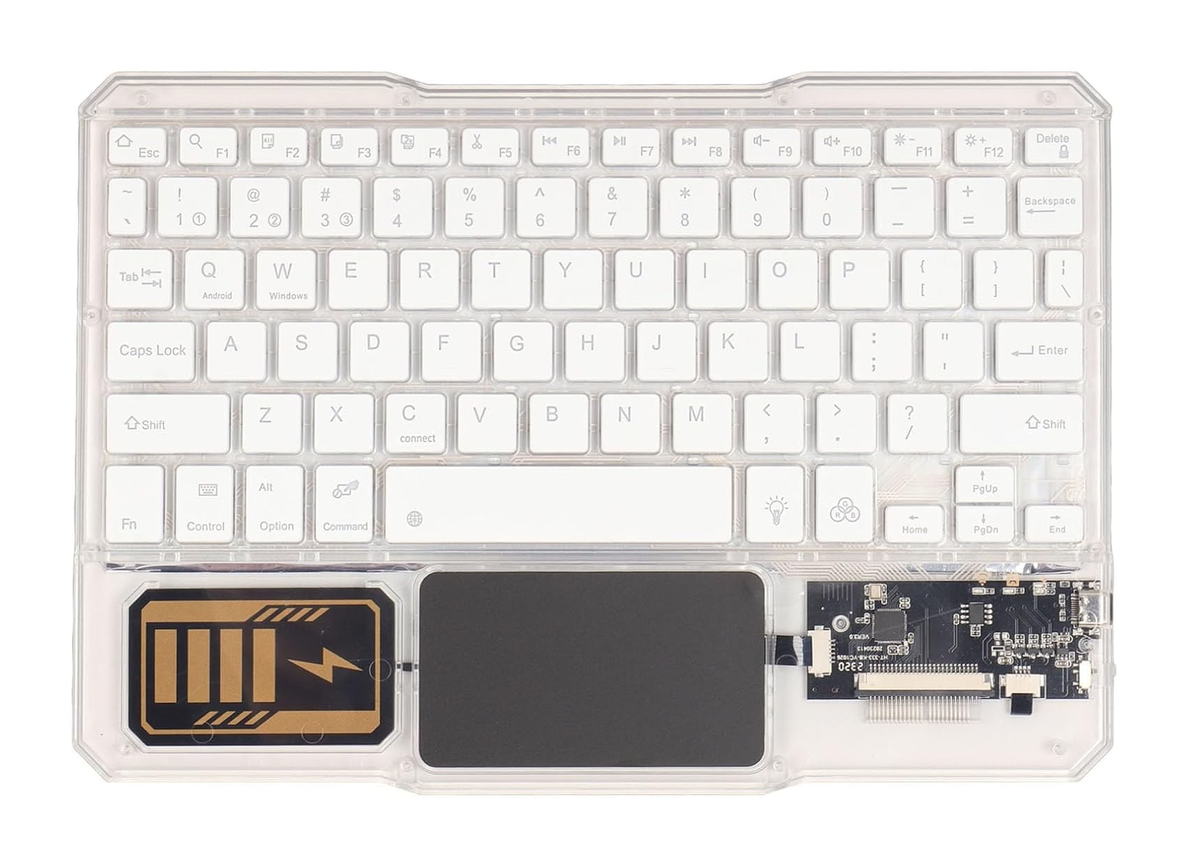 Teclado Transparente con Bluetooth Recargable Blanco