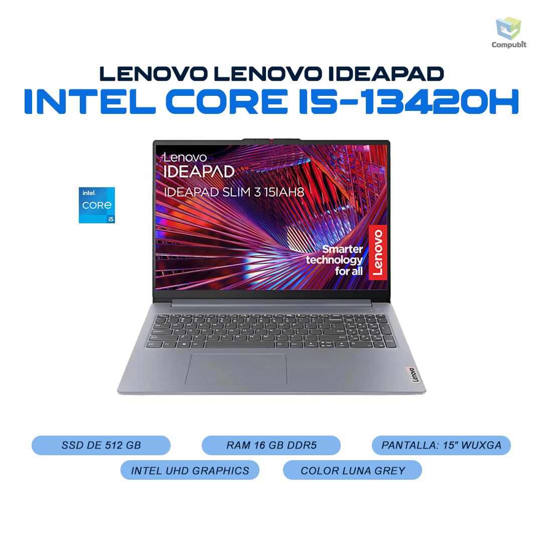 Portatil LENOVO SLIM Intel Core i5-13420H 16GB LPDDR5 512GB SSD - 3 15IRH10