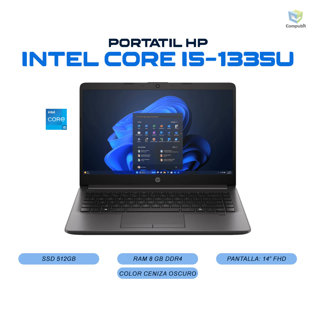 Portatil HP Intel Core i5-1335U 8GB DDR4 512GB SSD - 240R G9